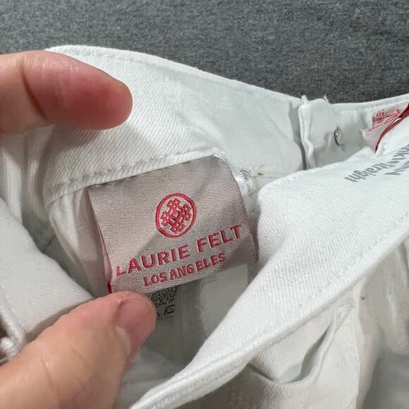 Laurie Felt Regular Daisy Floral Embroidered Ankle Jeans White, Reg 10 - Picture 4 of 14